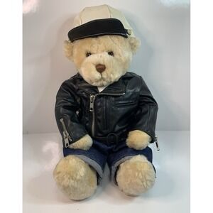 GUND James # 42457 Plush Bear With Removable Moto Jacket Outfit Soft Cuddly Rare